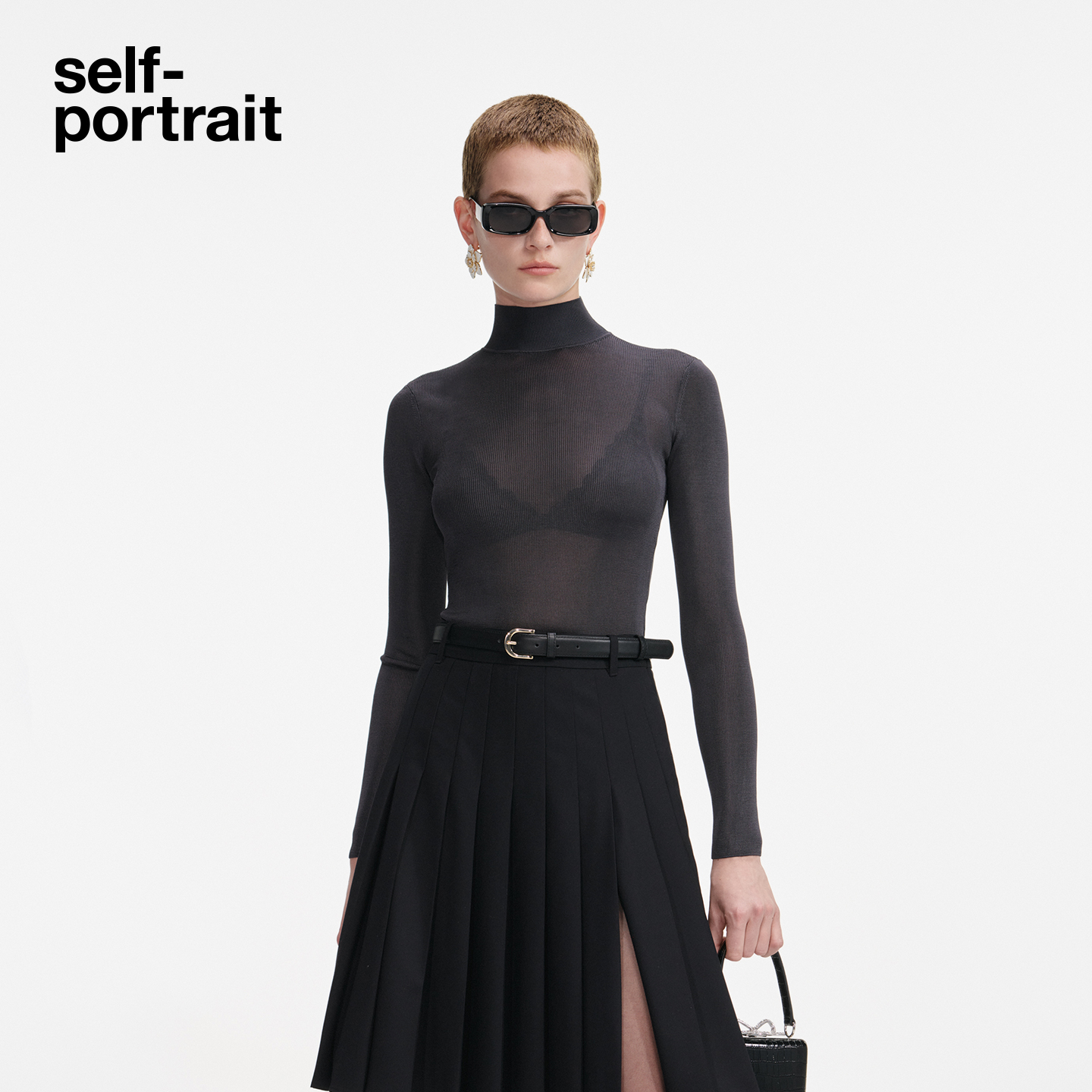 self-portrait高领针织打底衫