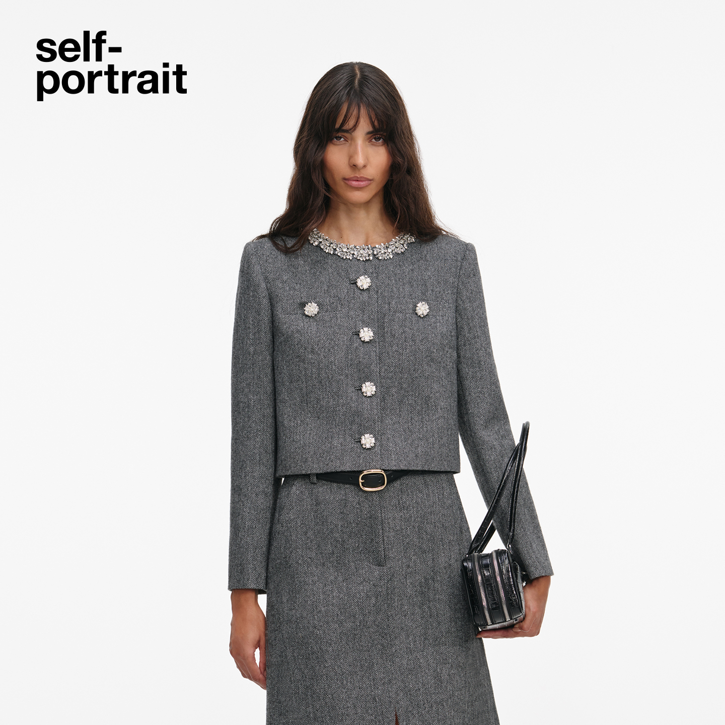 self-portrait人字纹外套上衣