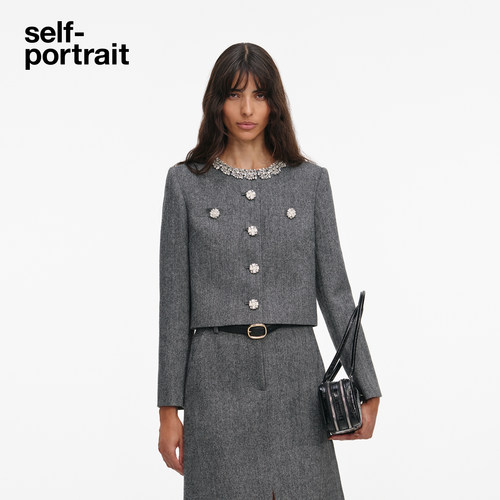 self-portrait人字纹外套上衣