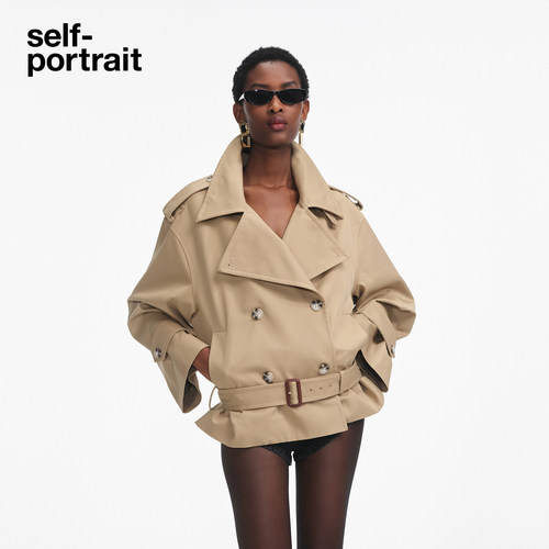 self-portrait短款复古风衣外套