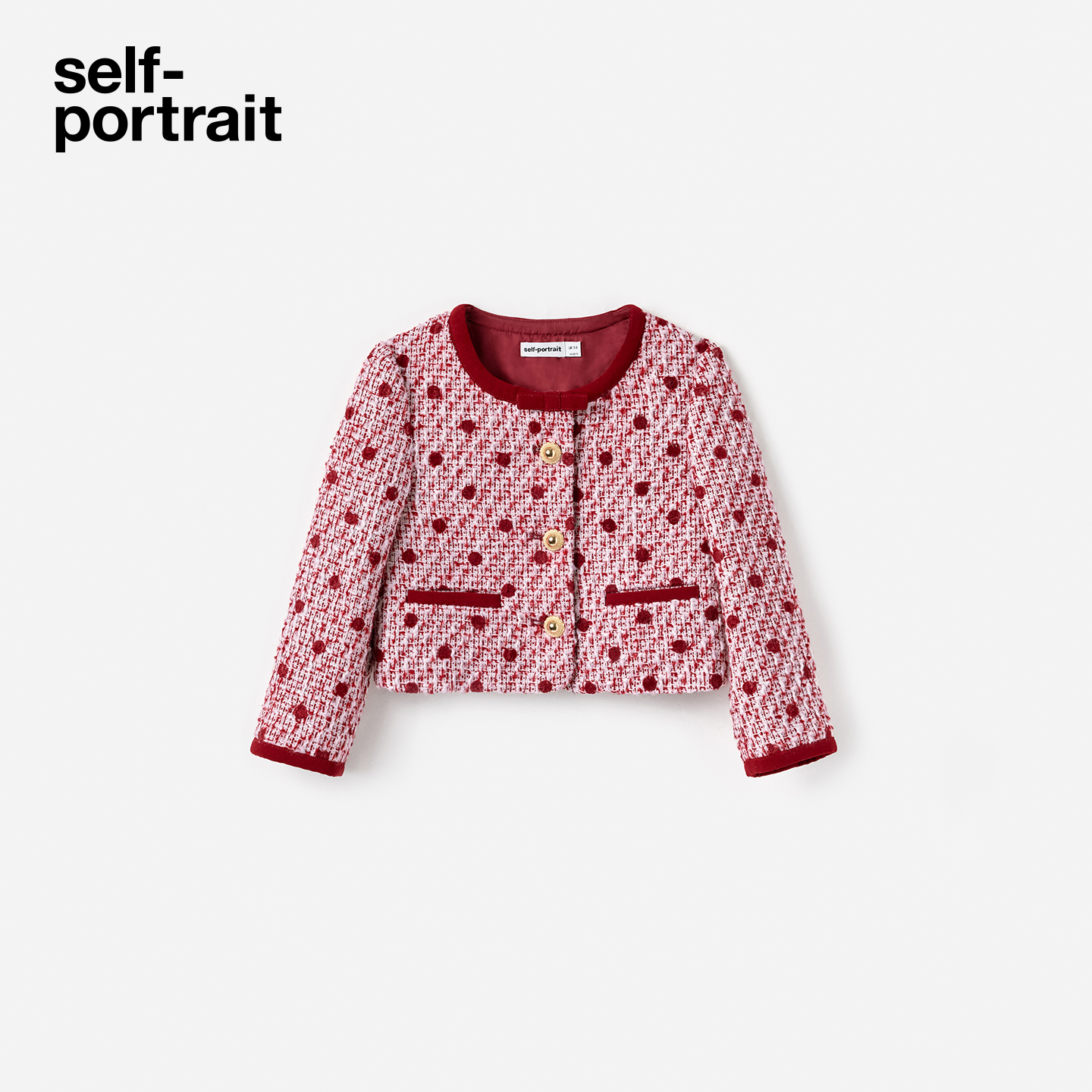 self-portrait波点粗花呢外套