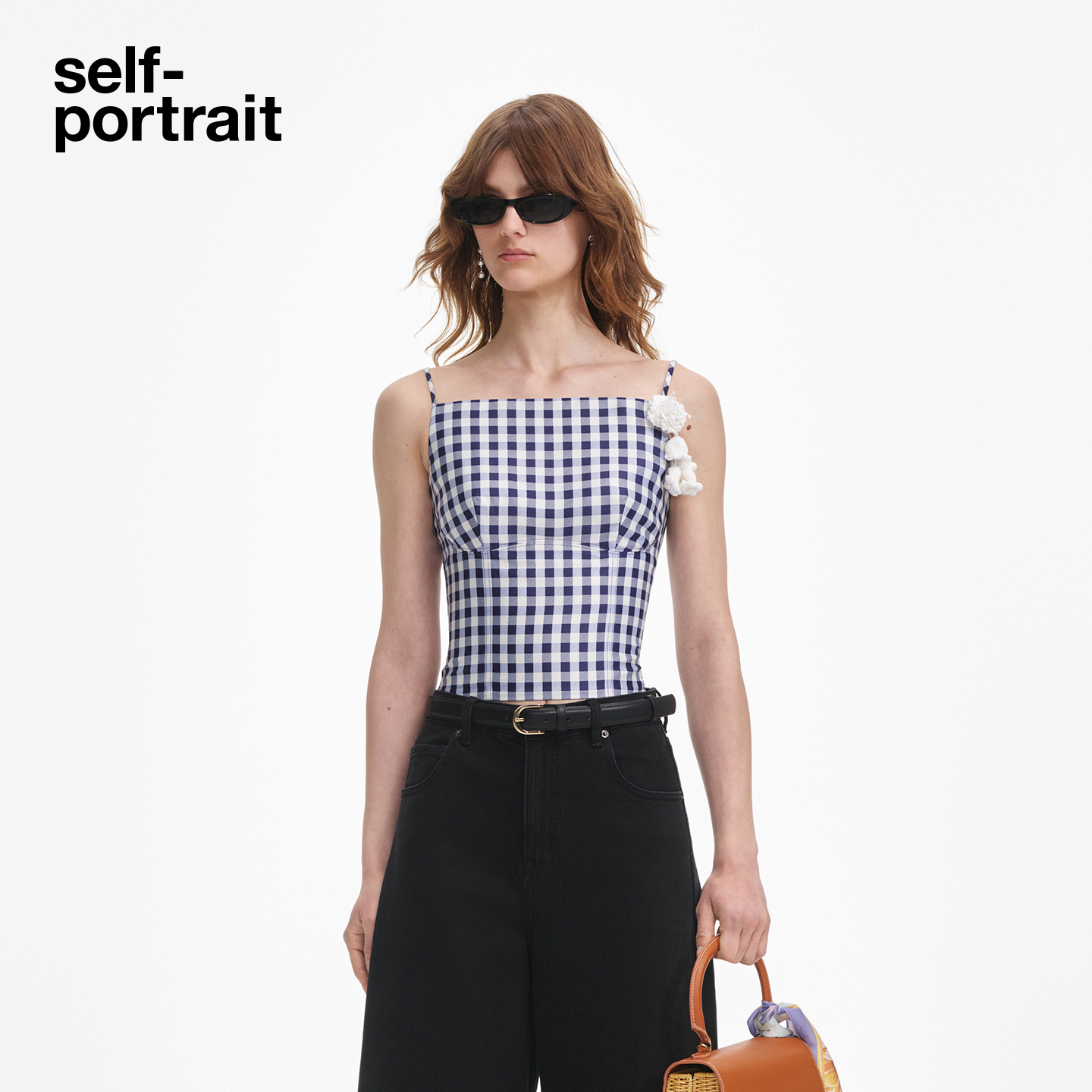 self-portrait塔夫绸吊带背心