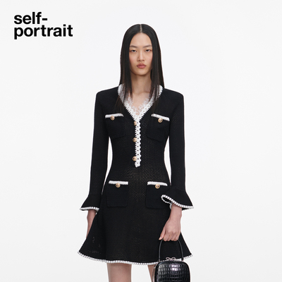 self-portrait针织连衣裙