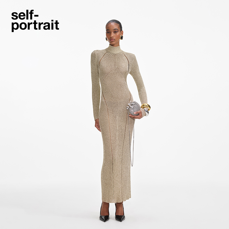 self-portrait高领打底连衣裙