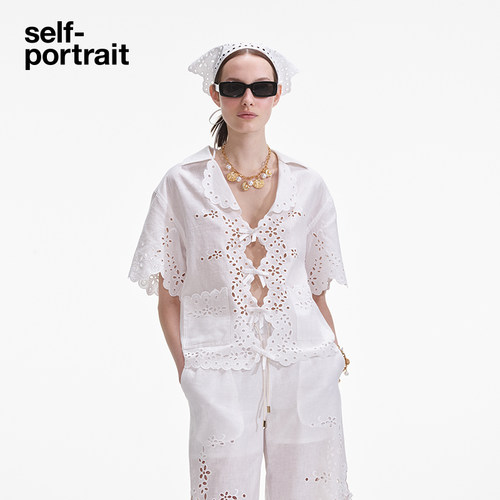 self-portrait蝴蝶结衬衫上衣