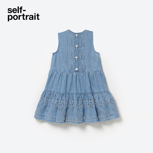 self-portrait牛仔蛋糕连衣裙