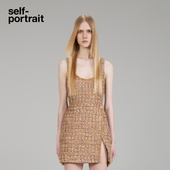 唐艺昕同款 self portrait 驼金色重要场合小香风短款 连衣裙