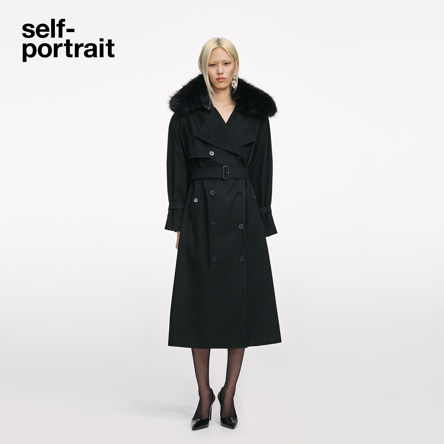 self-portrait长款大衣外套