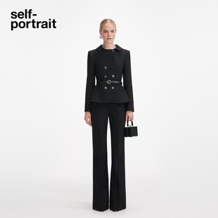 黑通勤双排扣上下可拆连体裤 self 经典 2025秋冬新款 portrait