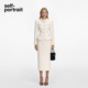 self 粗花呢假两件年会连衣裙 象牙白长袖 portrait 2026早春新款