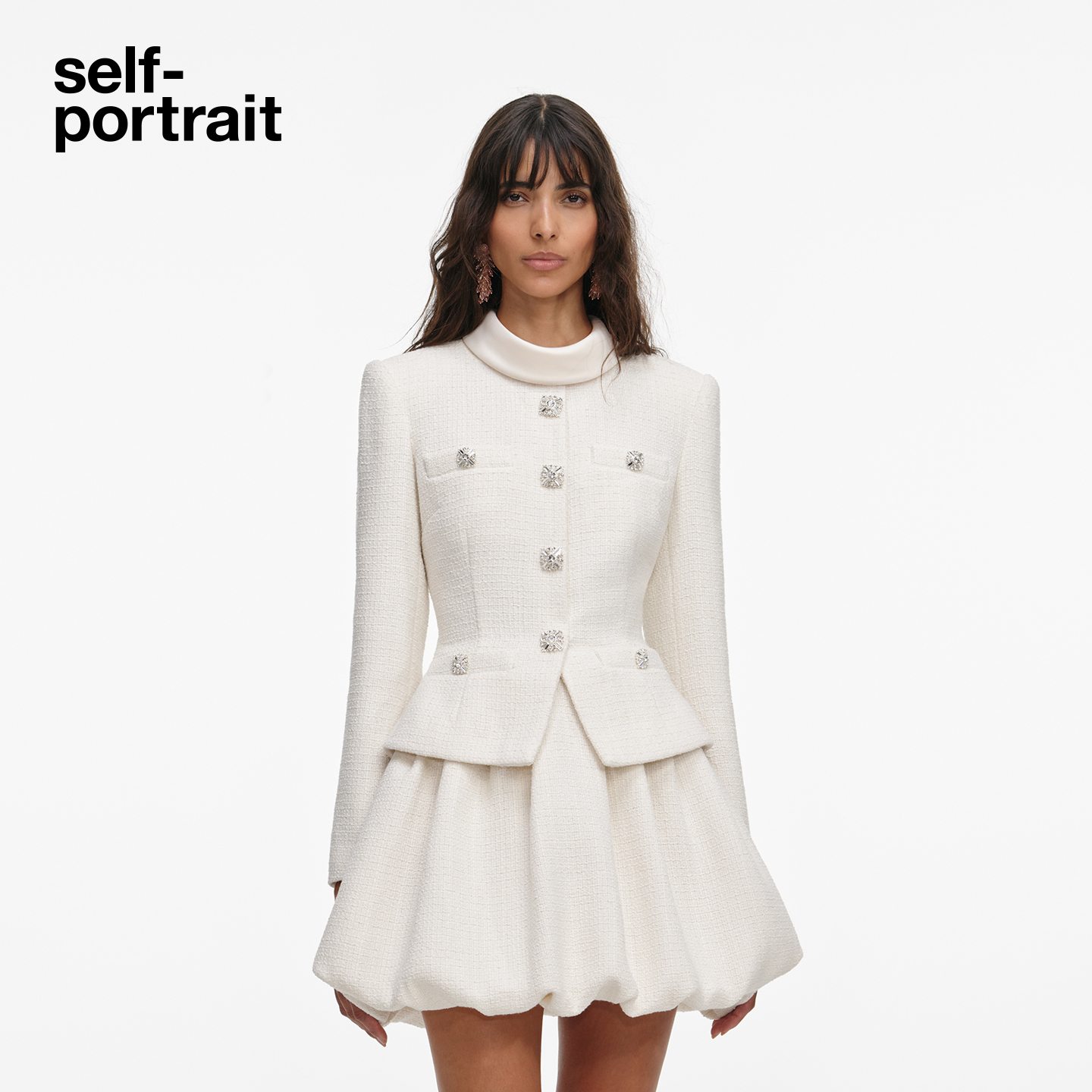 self-portrait小香风花苞连衣裙