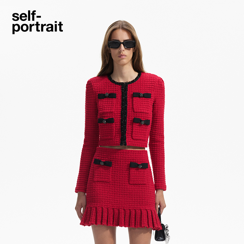 self-portrait针织长袖上衣外套