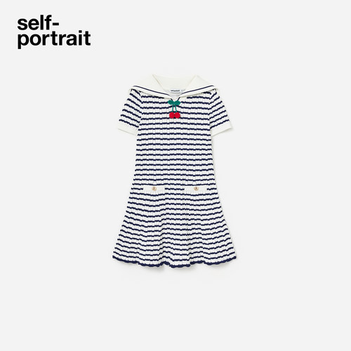 self-portrait短袖针织连衣裙