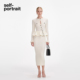 2025秋冬新款 self portrait 象牙白通勤气质羊毛混纺针织连衣裙