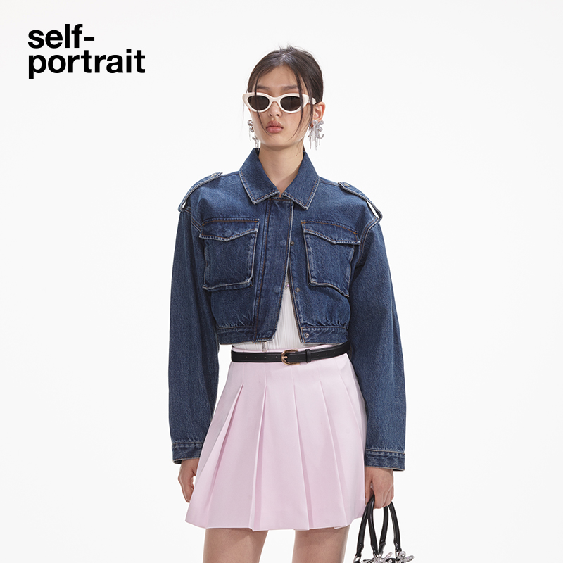 self-portrait短款牛仔外套