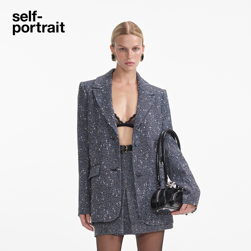 self-portrait粗花呢西装外套