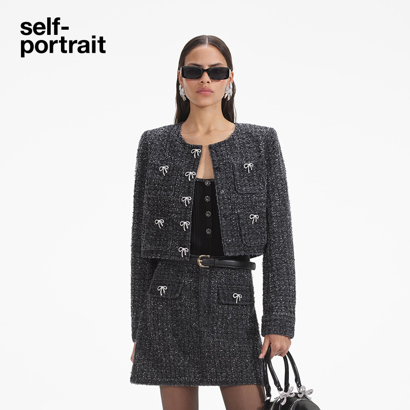 self-portrait蝴蝶结外套上衣