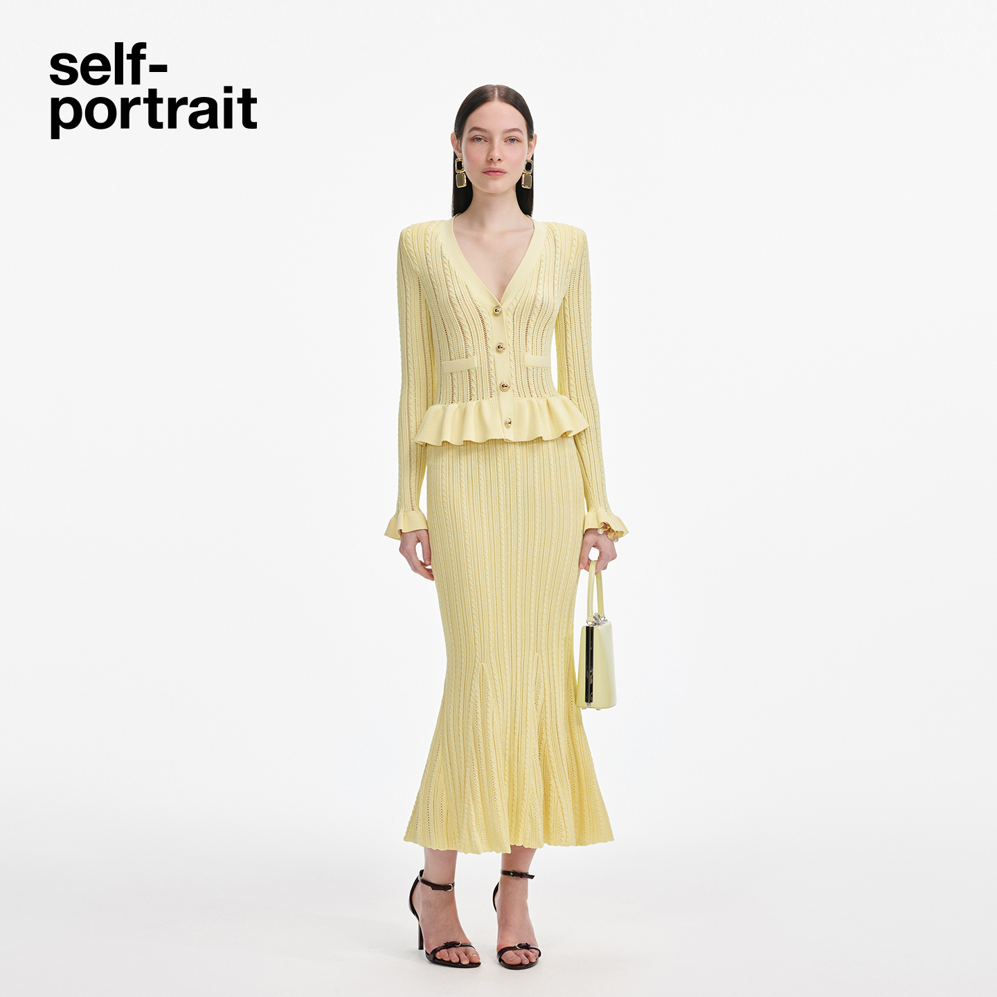 self-portrait针织连衣裙