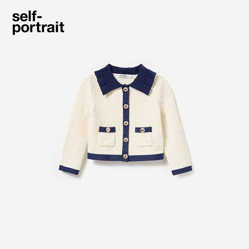 self-portrait童装翻领针织上衣