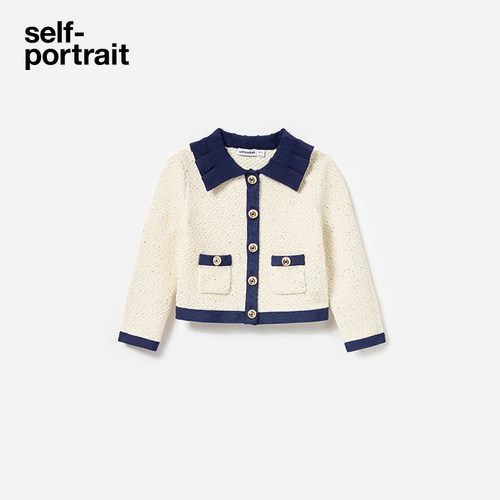 self-portrait童装翻领针织上衣