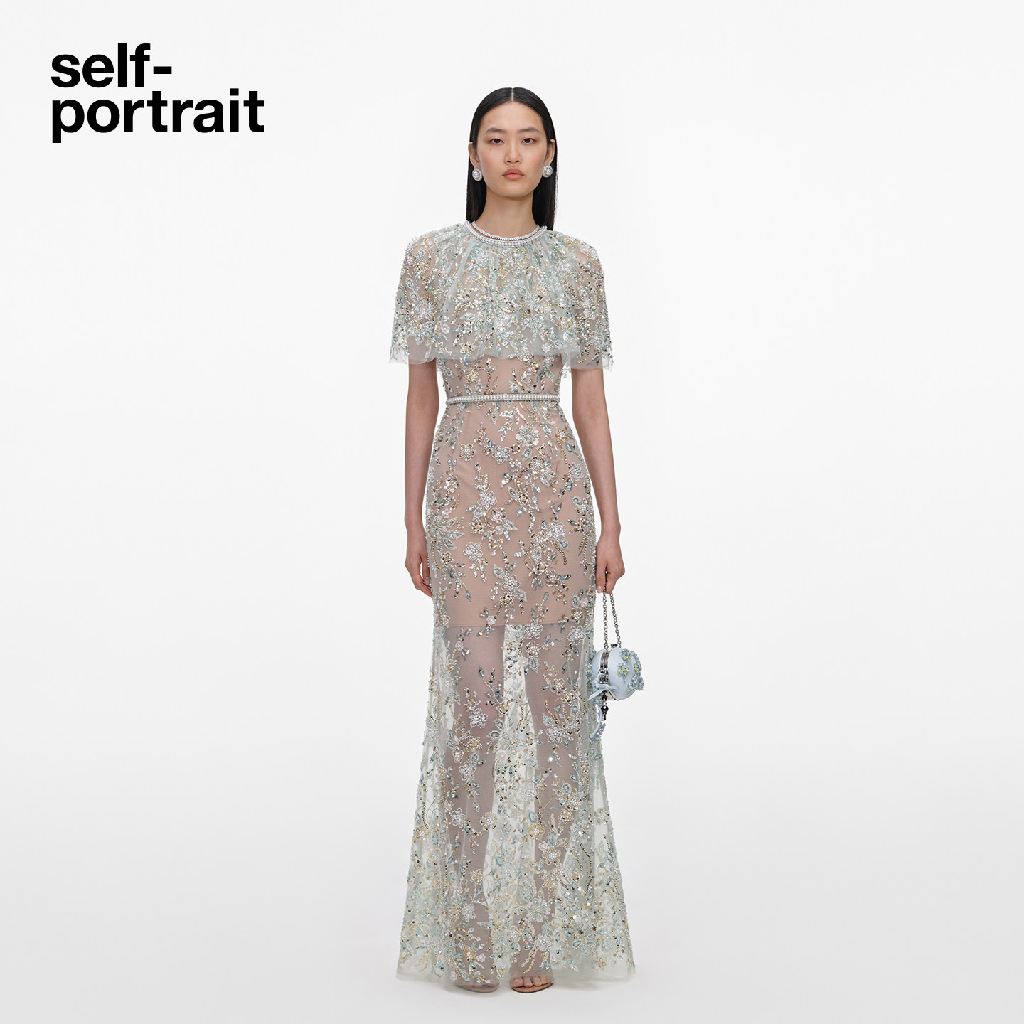 self-portrait亮片礼服连衣裙