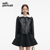 portrait 2026早春新款 经典 self 黑可拆卸翻领绵羊皮短款 皮衣外套