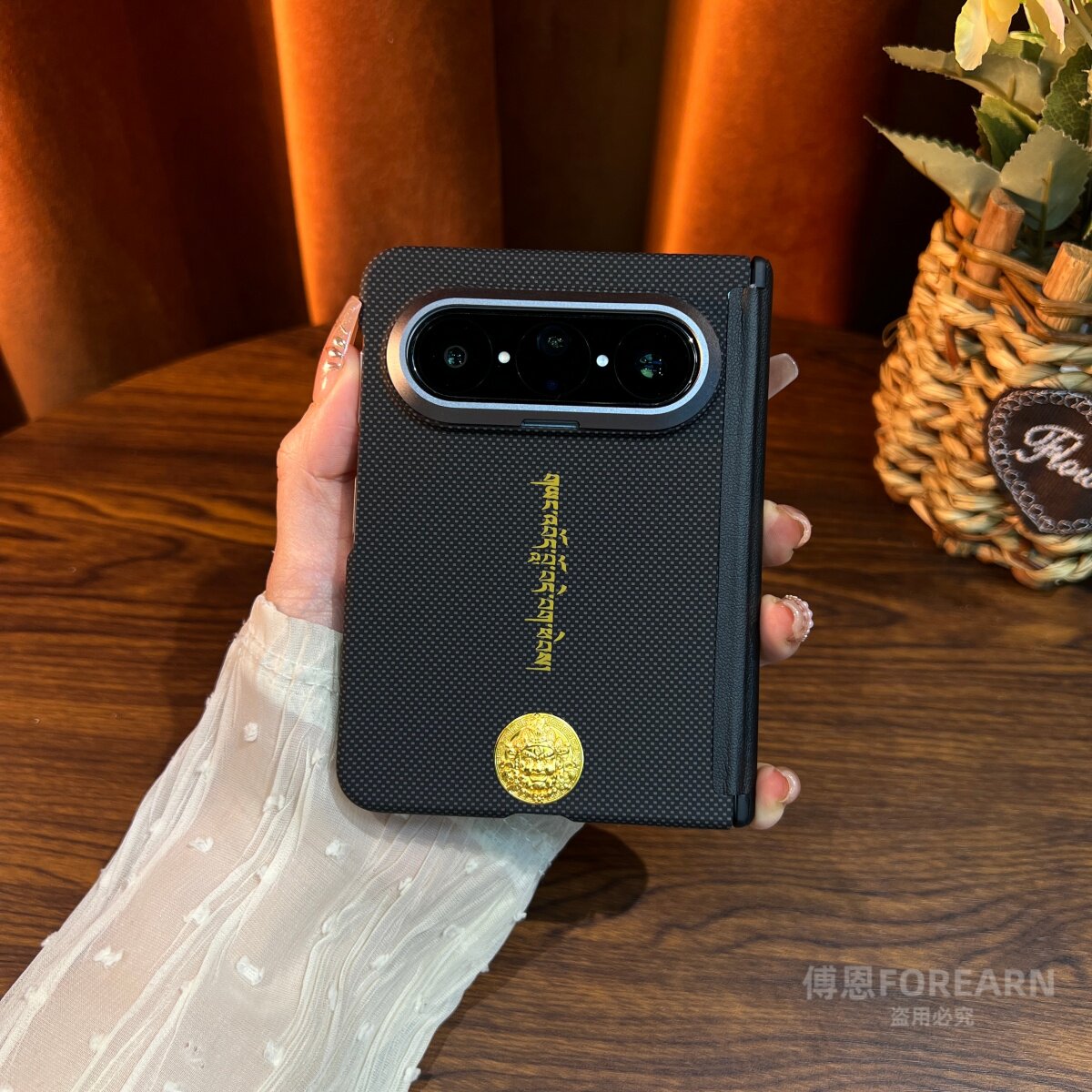 适用于华为puraxmax手机壳阔折叠屏保护套新款超薄网红高端凯夫拉纹全包防摔男女高级轻奢华个性创意高档唐卡
