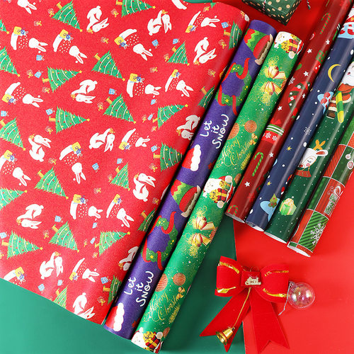 Christmas Gift Wrap Wrapping Paper Roll 圣诞节礼品彩色包装纸