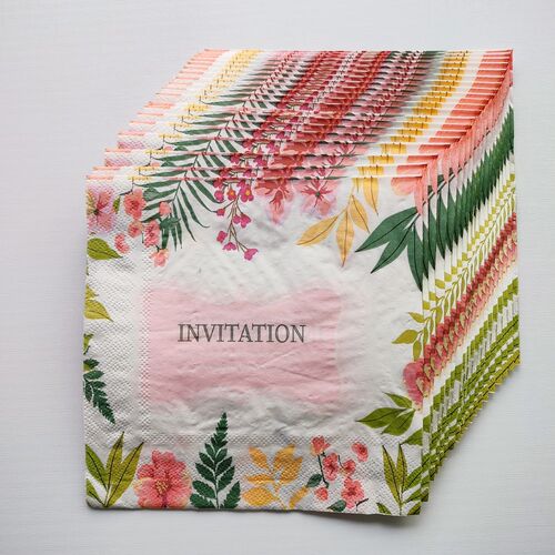 INVITATION Guest Paper Napkins Decoupage 婚礼蝶骨巴特餐巾纸