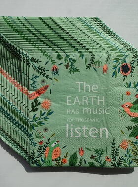 Forest Green Paper Napkins Decoupage 森系绿色蝶骨巴特餐巾纸