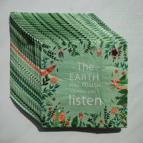 Forest Green Paper Napkins Decoupage 森系绿色蝶骨巴特餐巾纸