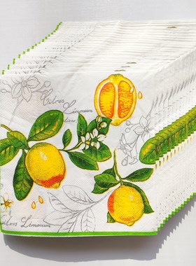 Lemon Decorative Party Paper Napkins Decoupage柠檬水果餐巾纸