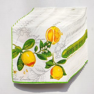 Lemon Decorative Party Paper Napkins Decoupage柠檬水果餐巾纸