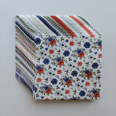 小野花派对纸巾家居装饰 Blue Wildflower Paper Napkins Party
