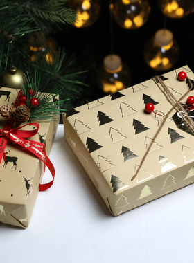 Christmas Gift Golden Wrapping Paper圣诞节礼物礼品烫金包装纸