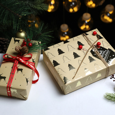 Christmas Gift Golden Wrapping Paper圣诞节礼物礼品烫金包装纸