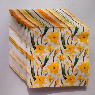 Spring Narcissus Flower Paper Napkins Decoupage 水仙花餐巾纸