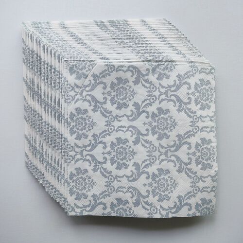 100PCs Nordic Paper Napkins Decoupage 银色蝶骨巴特印花餐巾纸