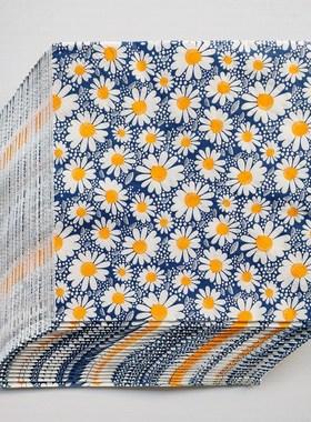 Daisy Floral Blue Paper Napkins Decoupage 小雏菊蓝色餐巾纸巾