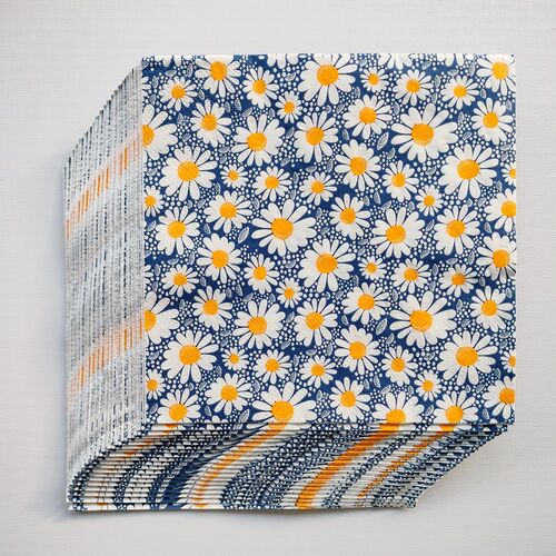 Daisy Floral Blue Paper Napkins Decoupage 小雏菊蓝色餐巾纸巾