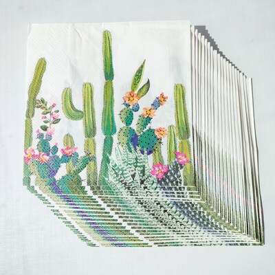 Cinco De Mayo Paper Napkins Decoupage 仙人掌蝶骨巴特餐巾纸巾