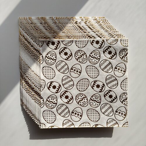 烫金彩蛋复活节派对纸巾摆盘 Golden Eggs Easter Party Napkins