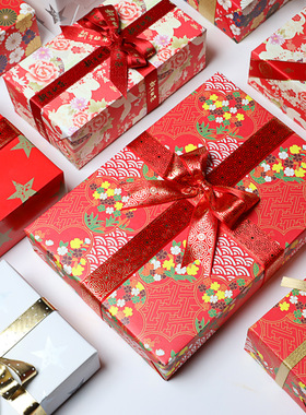 2025 New Year Red Gift Wrapping Paper 花开富贵新年礼物包装纸