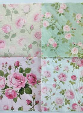 Rose Flower Paper Napkins Wedding 玫瑰花拼色餐巾纸婚礼纸巾