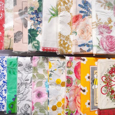 200/500PCs Mixed Paper Napkins Decoupage Party蝶骨巴特餐巾纸