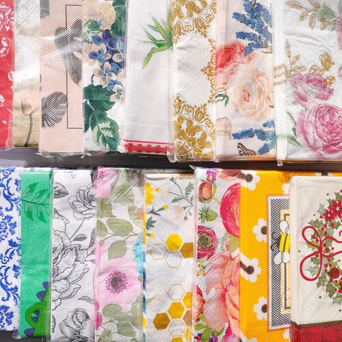 200/500PCs Mixed Paper Napkins Decoupage Party蝶骨巴特餐巾纸
