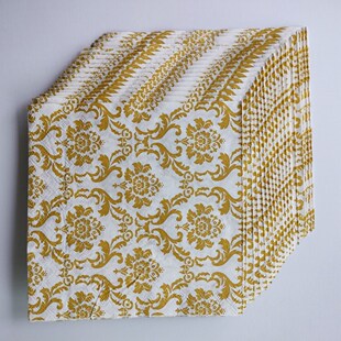 Nordic Style Golden Paper Napkins Decoupage 蝶骨巴特餐巾纸