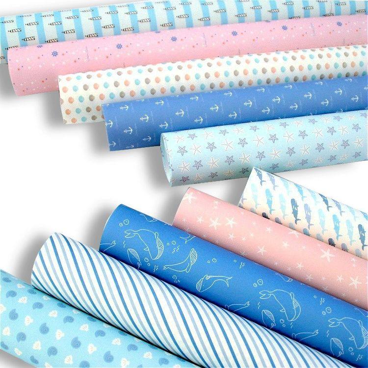 Summer Ocean Blue Gift Wrapping Paper 夏季海洋风蓝色包装纸