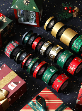 5m*2.5cm Xmas New Year Gift Wrapping Ribbon 礼品包装缎带彩带