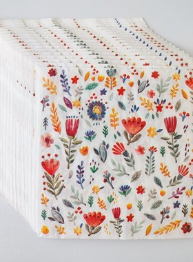 Small Flower Decoupage Paper Napkins 彩色小花蝶骨巴特餐巾纸